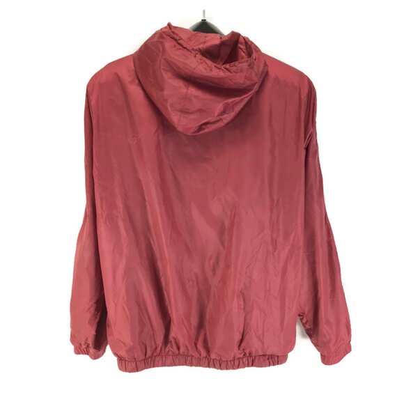 Adidas Essentials 3-Stripes Windbreaker Jacket Women's XXL Red Hooded Activewear - Picture 6 of 10